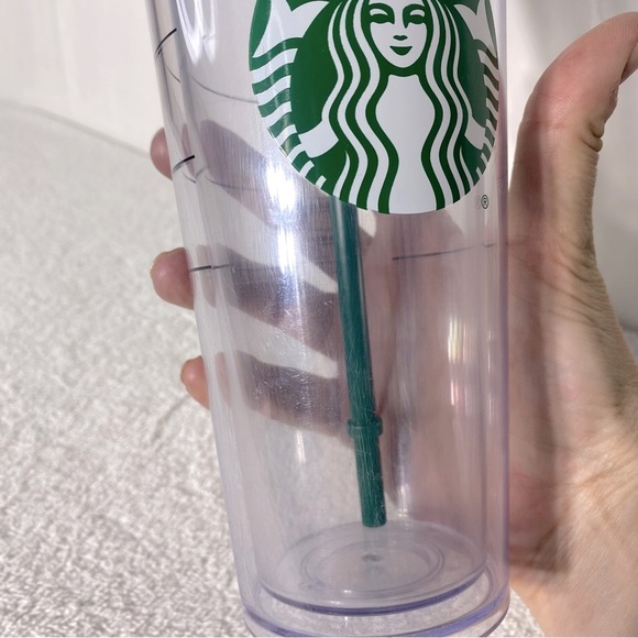 Starbucks Cold Cup Clear Venti Tumbler Traveler with Green Logo & Straw - Picture 10 of 12